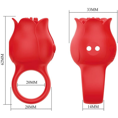 PRETTY LOVE - JAE VIBRATOR ZA PRST V OBLIKI VRTNICE 10 VIBRACIJ RDEČA