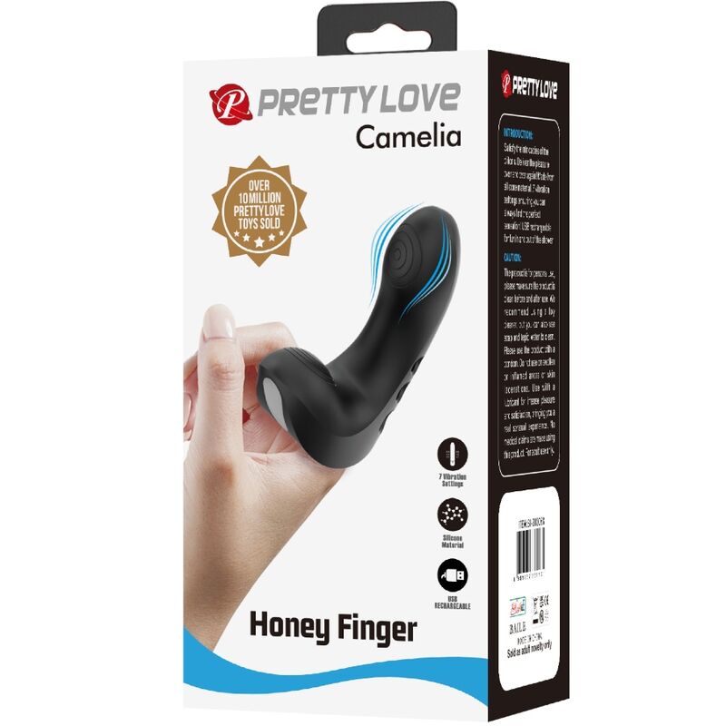PRETTY LOVE - CAMELIA VIBRATOR ZA PRSTE 7 VIBRACIJ ČRNA