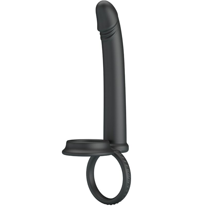 PRETTY LOVE - DILLION DVOJNA PENETRACIJA DVOJNI OBROČEK ZA PENIS ČRN