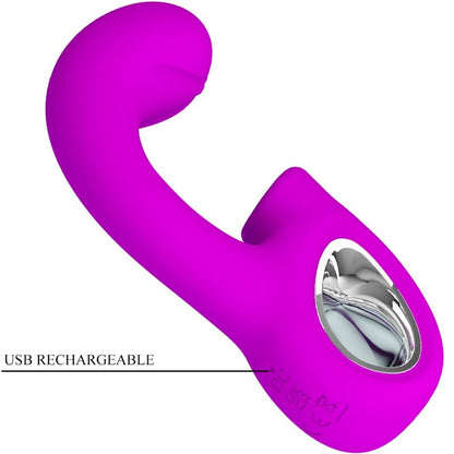 PRETTY LOVE - SIBEL SIBEL VIBRATOR G-TOČKE + STIMULATOR KLITORISA 10 VIBRACIJ VIJOLIČNA