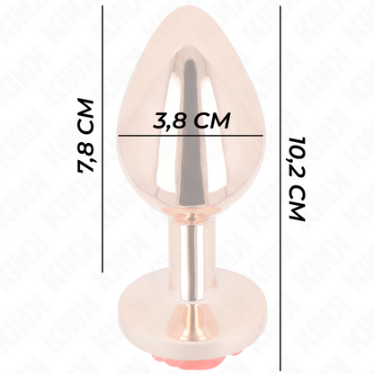 Rose Gold analni čep z rdečo vrtnico Kink, L