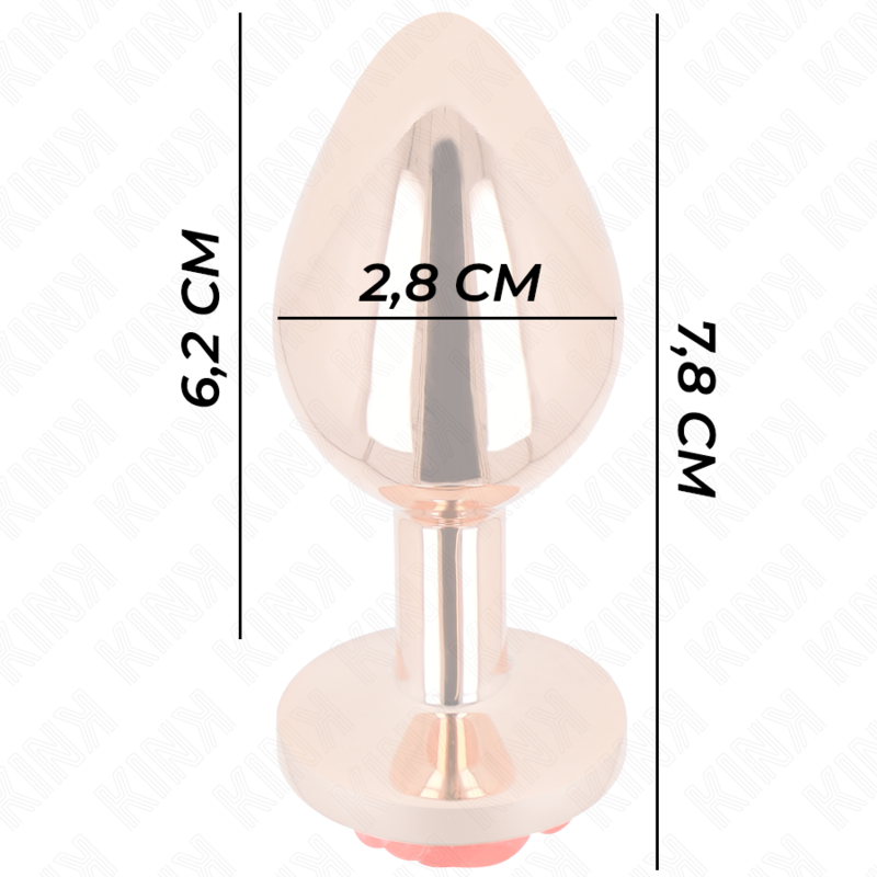 Rose Gold analni čep z rdečo vrtnico Kink, S