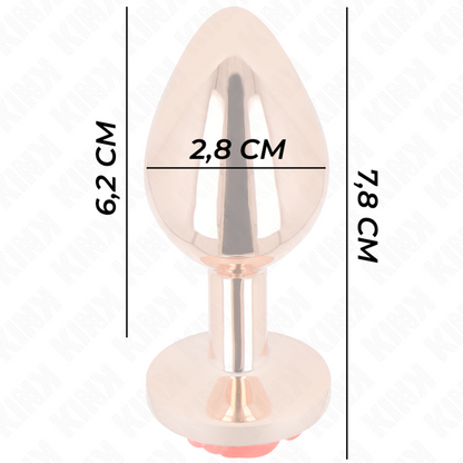 Rose Gold analni čep z rdečo vrtnico Kink, S