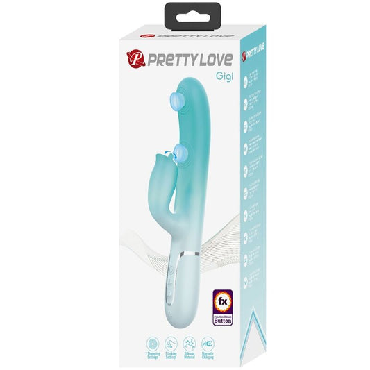 PRETTY LOVE - GIGI VEČNAMENSKI VIBRATOR Z ZAJČKOM AQUA GREEN