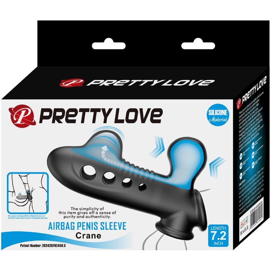 PRETTY LOVE - ROKAV ZA PENIS ŽERJAV Z ZRAČNO BLAZINO ČRN