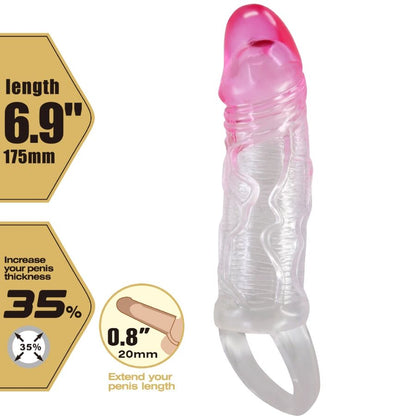PRETTY LOVE - ODES REALISTIČNO 2 CM RAZŠIRITEV NOŽNICE ZA PENIS ROZA
