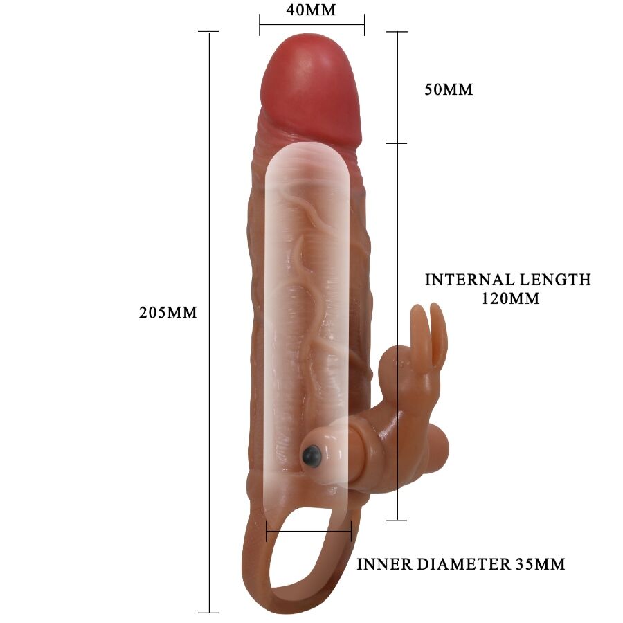 PRETTY LOVE - OSMAR PENIS ROKAV + VIBRACIJSKI STIMULATOR KLITORISA