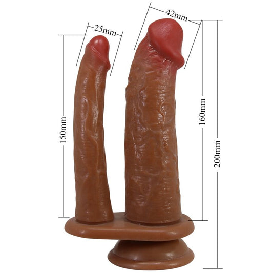 PRETTY LOVE - HULBERT DVOJNI REALISTIČNI DILDO Z VIBRACIJO MULATO