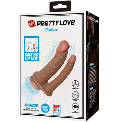 PRETTY LOVE - HULBERT DVOJNI REALISTIČNI DILDO Z VIBRACIJO MULATO
