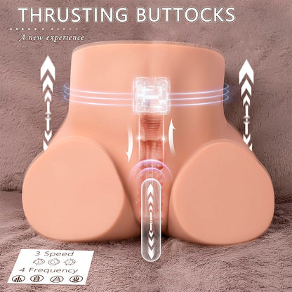 XISE - ETHEL THRUSTING REALISTIC VAGINA MASTURBATOR WITH MULTI-POSITION VIBRATION