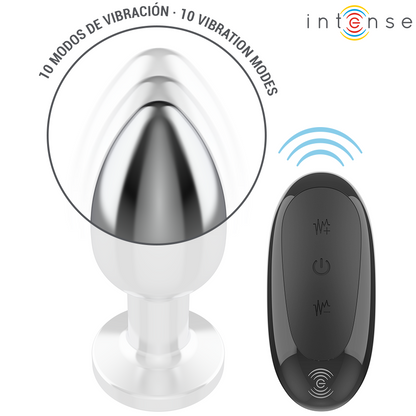 INTENSE - ANAL PLUG 10 VIBRATIONS METAL WITH REMOTE CONTROL L