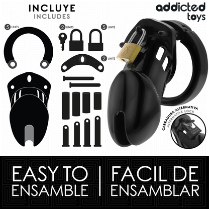 ADDICTED TOYS LOCKED - OBSIDIAN HOLD PENIS CAGE SIZE M