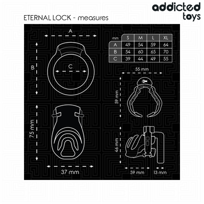 ADDICTED TOYS LOCKED - ETERNAL LOCK PENIS CAGE 9 CM