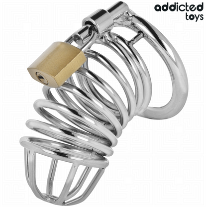 ADDICTED TOYS LOCKED - IRON CELL METAL PENIS CAGE 4 CM SIZE S