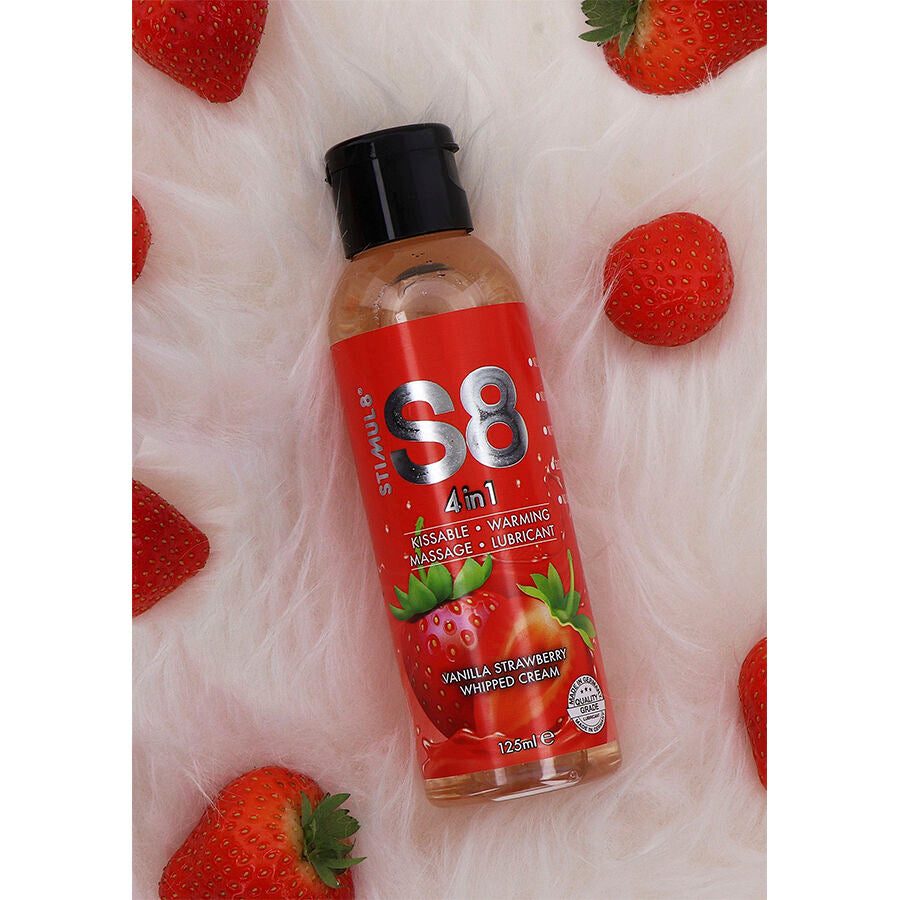 Lubrikant STIMUL8 S8 4 in 1 Strawberry Dessert, 125 ML