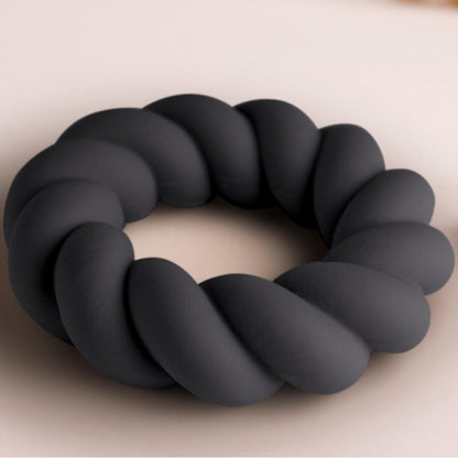ROCKS-OFF - TWIST BLACK SILICONE MASTURBATOR RING