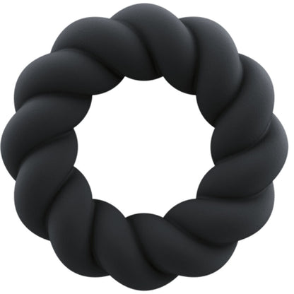 ROCKS-OFF - TWIST BLACK SILICONE MASTURBATOR RING