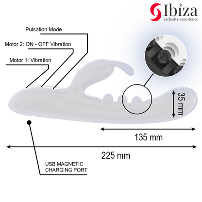 IBIZA - VIBRATING RABBIT WITH PULSATION
