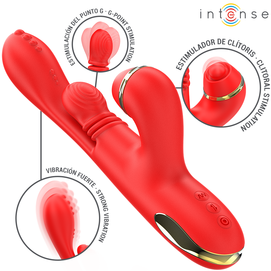 Rabbit vibrator Intense Katy, menljivi nastavki