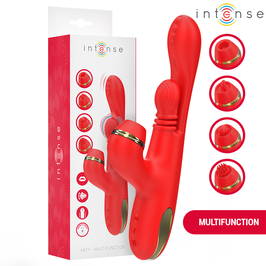 Rabbit vibrator Intense Katy, menljivi nastavki