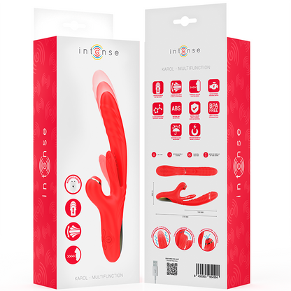 INTENSE - KAROL MULTIFUNCTION VIBRATOR THRUST & STIMULATION & STIMULATING WAVES RED