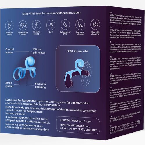 Vibrator za pare Snail Vibe Jovi Arc, modra