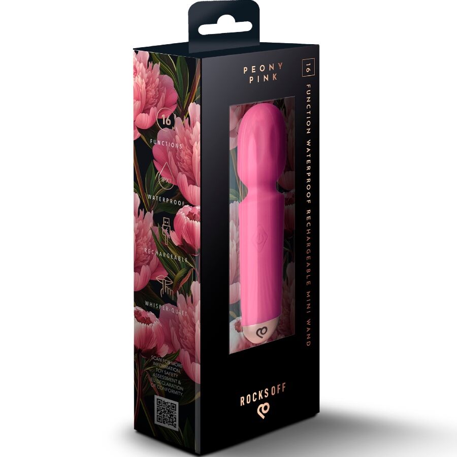 ROCKS-OFF - MINI RECHARGEABLE WAND 16 FUNCTIONS BLACK TULIP