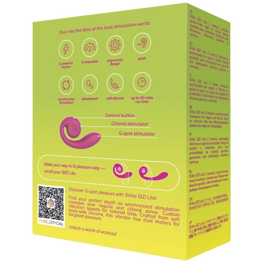 Vibrator za dvojno stimulacijo G-točke in klitorisa Snail Vibe Gizi Lite, roza
