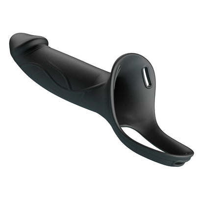 PRETTY LOVE - LANDON BLACK VIBRATING STRAP-ON