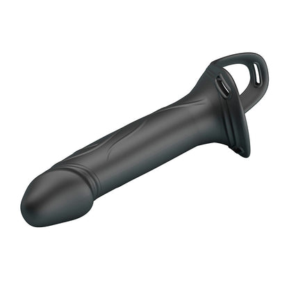 PRETTY LOVE - LANDON BLACK VIBRATING STRAP-ON