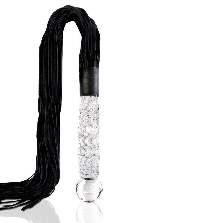 Steklen analni dildo z bičem Icicles - n. 38
