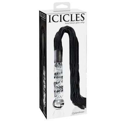 Steklen analni dildo z bičem Icicles - n. 38