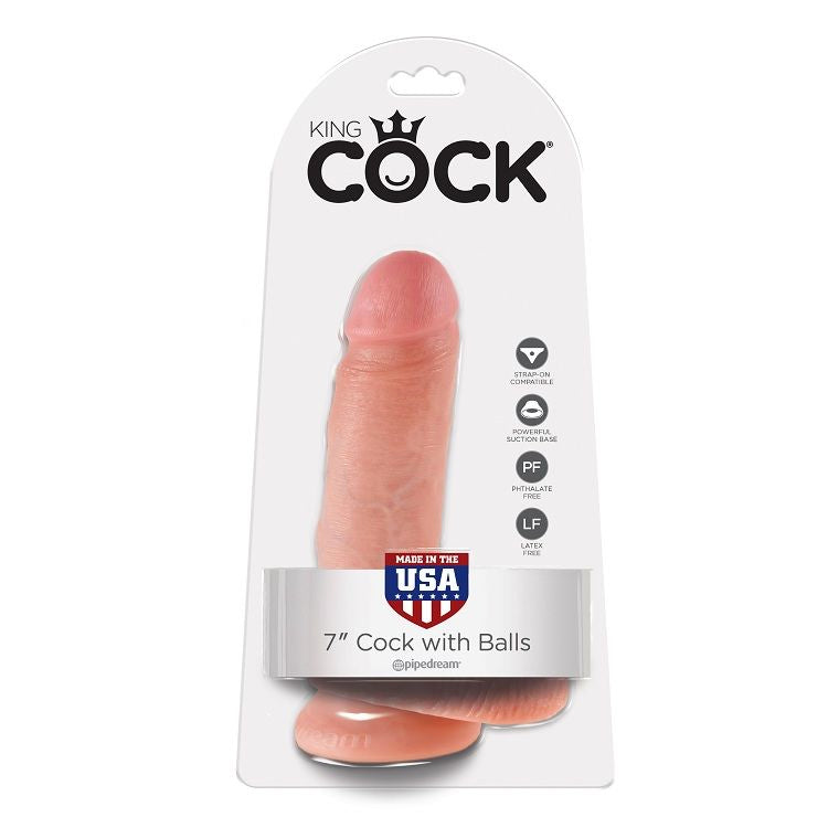 KRALJEV KURAC - 7 DILDO MESO S KROGLICAMI 17,8 CM