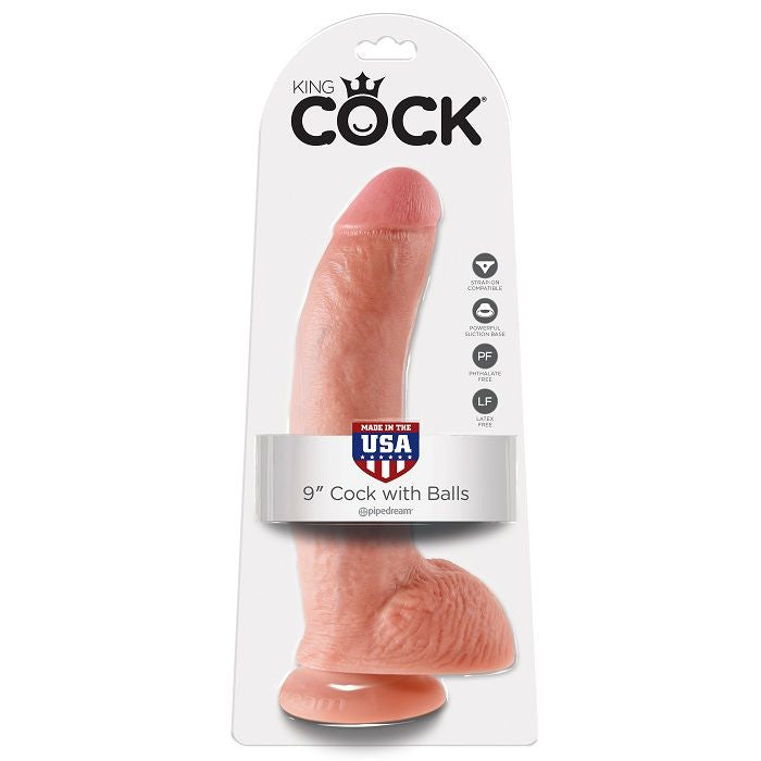 KING COCK - 9 DILDO MESO S KROGLICAMI 22,9 CM