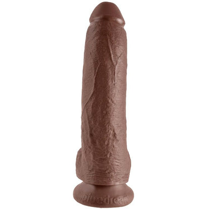 KING COCK - 9 DILDO RJAV Z JAJČKI 22,9 CM