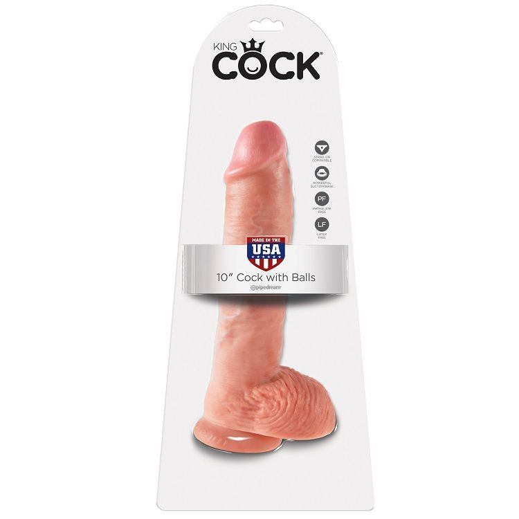 KING COCK - 10 DILDO MESO S KROGLICAMI 26,5 CM
