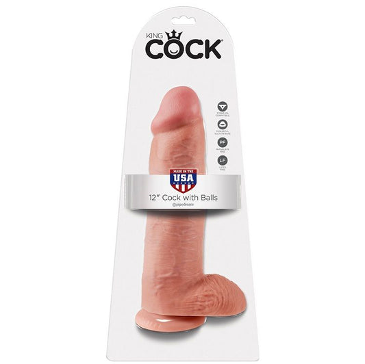 KING COCK - 12 DILDO MESO S KROGLICAMI 30,48 CM