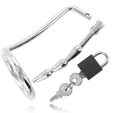 Obroček za moda s kletko Metal Hard - Urethral Chastity