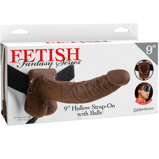 Strap-on pas z votlim dildom Fetish Fantasy with Balls Brown, 23 cm