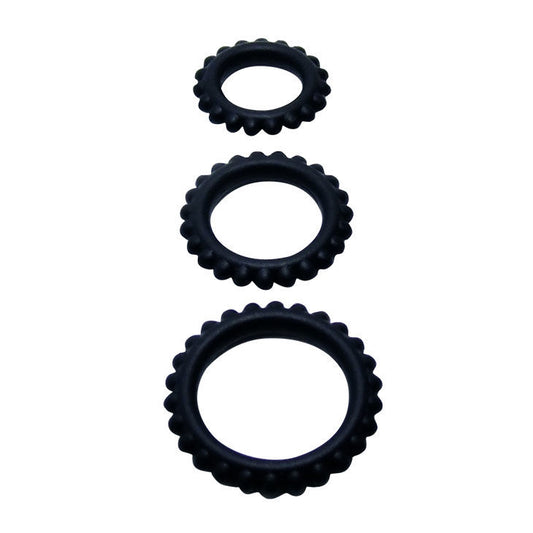 BAILE - TITAN SET 3PCS PETELINJI OBROČEK ČRN 2.8 + 2.4 + 1.9 CM