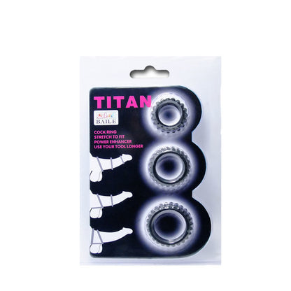 BAILE - TITAN SET 3PCS PETELINJI OBROČEK ČRN 2.8 + 2.4 + 1.9 CM