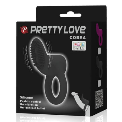 PRETTY LOVE - COBRA VIBRACIJSKI OBROČEK ČRN