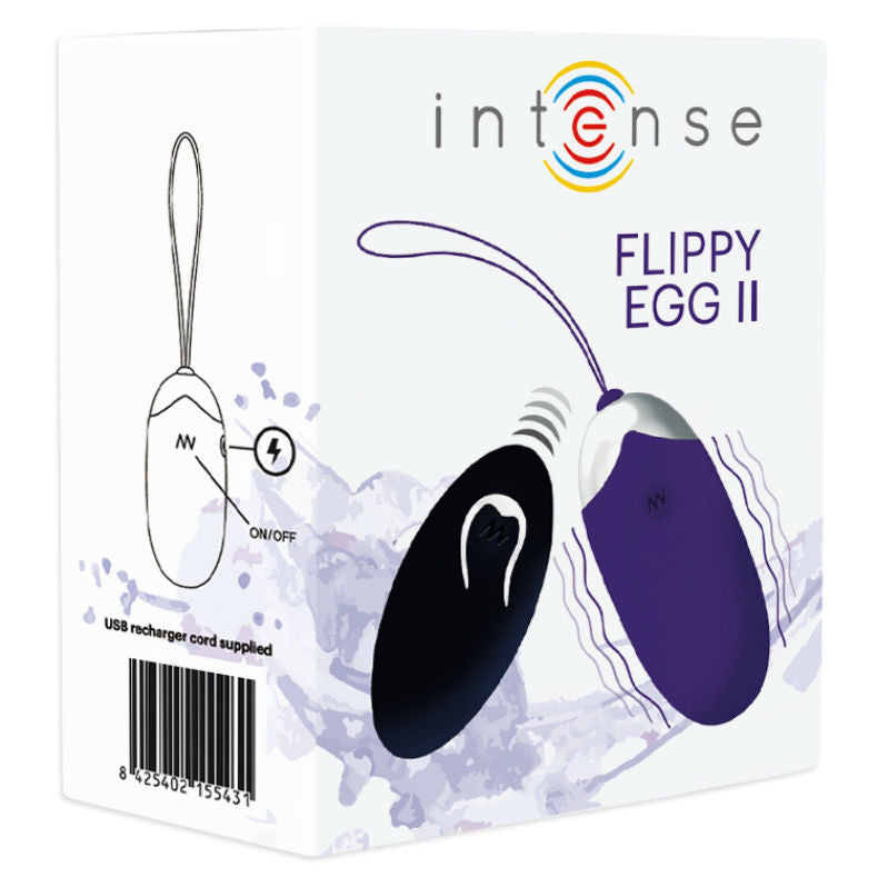 INTENSE - VIBRACIJSKO JAJCE FLIPPY II Z DALJINSKIM UPRAVLJALNIKOM VIJOLIČNA