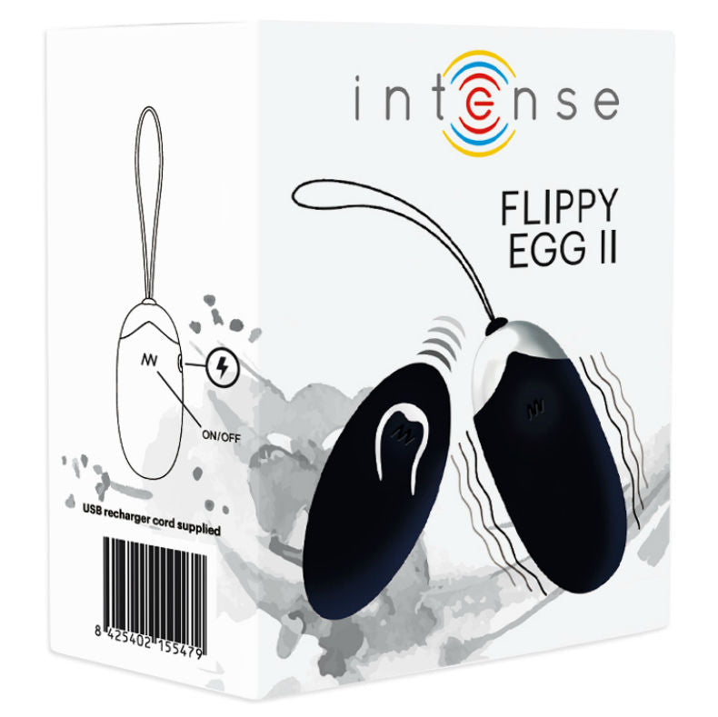 INTENSE - VIBRACIJSKO JAJCE FLIPPY II Z DALJINSKIM UPRAVLJALNIKOM ČRNO