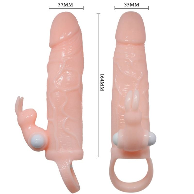 BAILE - POKROVČEK ZA PENIS Z ZAJCEM IN DVOJNIM MOTORJEM 16,5 CM