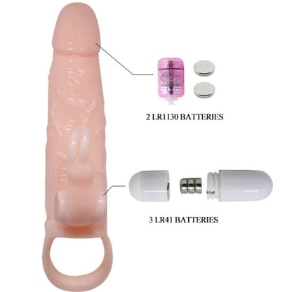 BAILE - POKROVČEK ZA PENIS Z ZAJCEM IN DVOJNIM MOTORJEM 16,5 CM