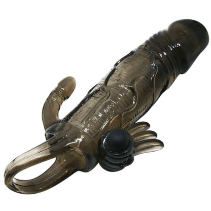 BAILE - BRAVE MAN POKROVČEK ZA PENIS S STIMULACIJO KLITORISA IN ANALNE STIMULACIJE DVOJNI BULLET ČRN 16,5 CM