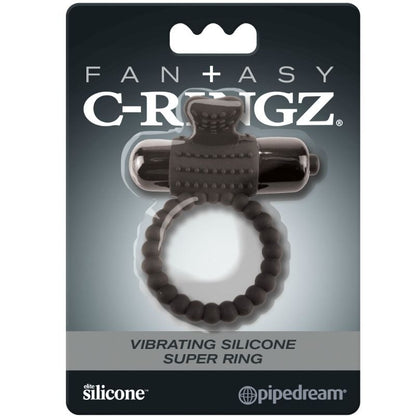 FANTASY C-RINGZ - ČRN SILIKONSKI VIBRACIJSKI PRSTAN