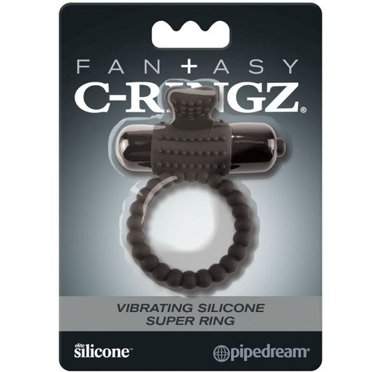 FANTASY C-RINGZ - ČRN SILIKONSKI VIBRACIJSKI PRSTAN