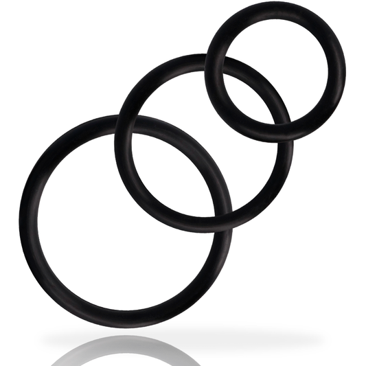 Komplet obročkov za penis Addicted Toys - Rings Set, črna